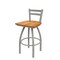 Holland Bar Stool Co 25" Low Back Swivel Counter Stool, Nickel Finish, Med Maple Seat 41125ANMedMpl - alternate 1